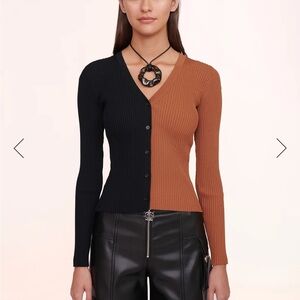 STAUD Cargo Sweater Tan / Black Size Small